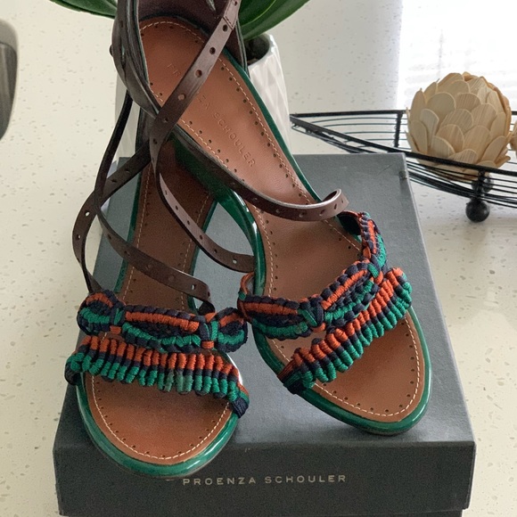 Like New 🔥 Proenza Schouler Braided Accent Leather Sandals - Picture 4 of 10